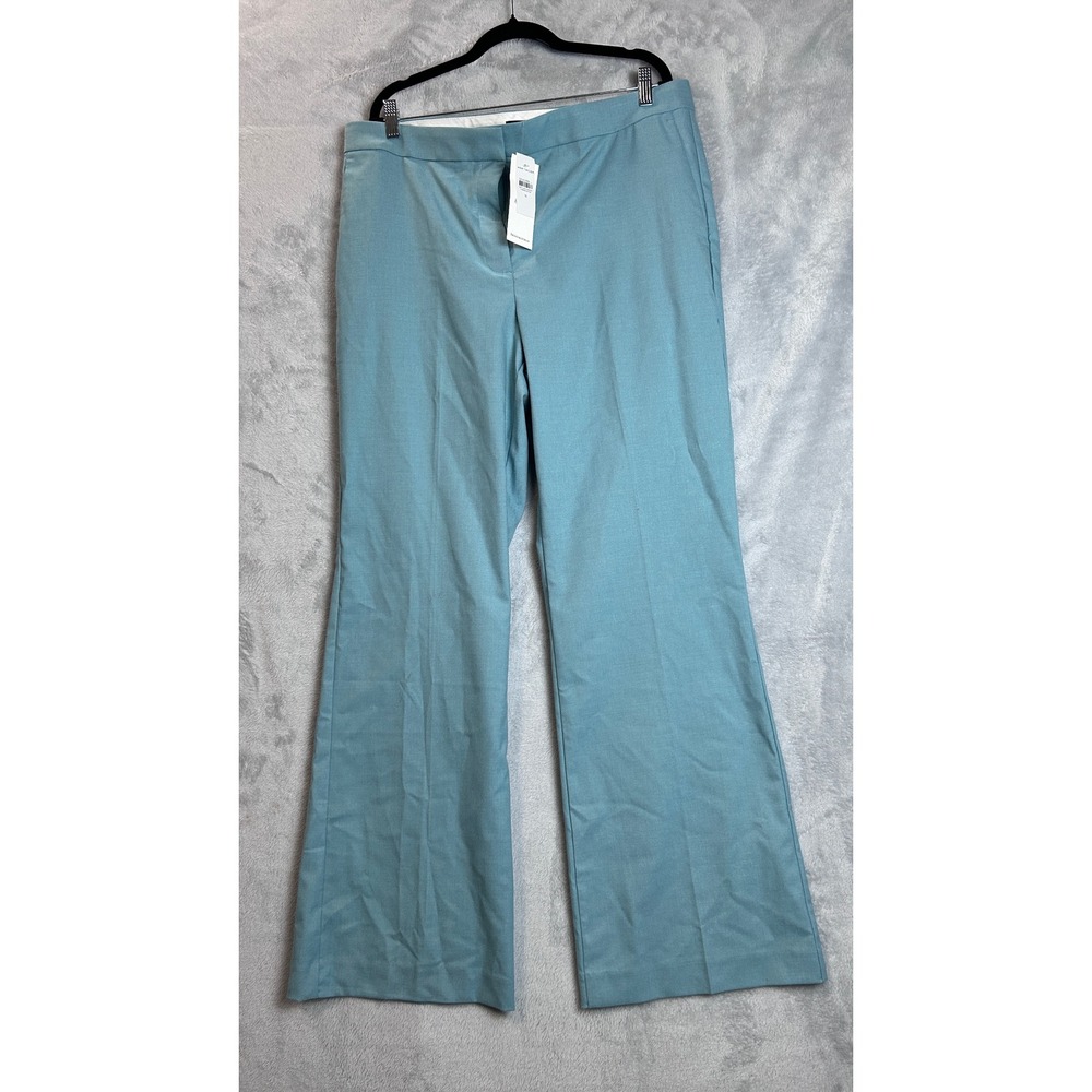 Ann Taylor Wide Leg Trousers The Suiting Collection Teal Blue Size 16 NWT - Picture 2 of 9